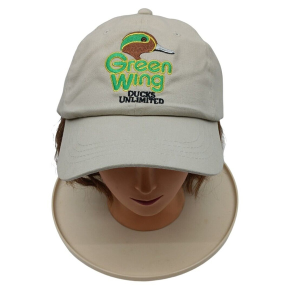 Ducks Unlimited Smaller Size, Embroider Green Wing Strap Back Hat Duck Cap, NEW - Picture 4 of 7